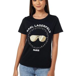 Karl Lagerfeld Black Tee Small